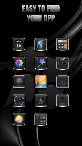 Metallic Black Theme Launcher 2019 screenshot 3