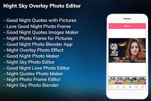 Good Night Photo Editor - Night Photo Frames screenshot 1