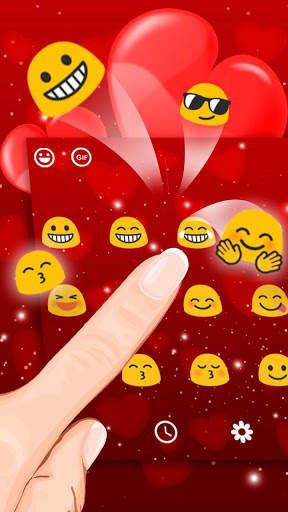 Red Love Heart Keyboard Theme screenshot 2
