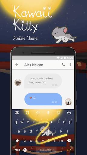 Cute Cat Anime Keyboard Theme With 3D Effect🐈 screenshot 4