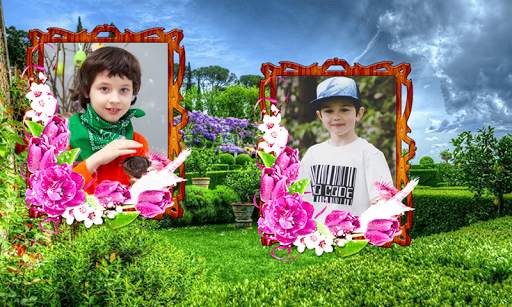 Awesome Double Photo Frame Garden Wale Application screenshot 4