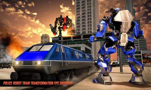 Robot Police Train Transformation FPS Shooter screenshot 3