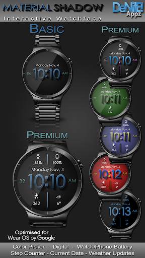 Material Shadow HD WatchFace Widget Live Wallpaper screenshot 1