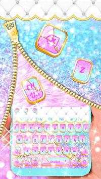 Glitter Colorful Zipper Keyboard Theme screenshot 1
