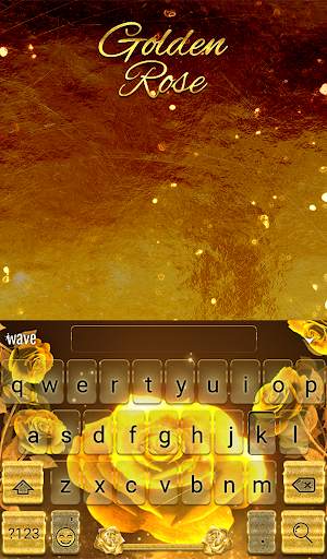 Gold Rose Animated Keyboard   Live Wallpaper screenshot 2