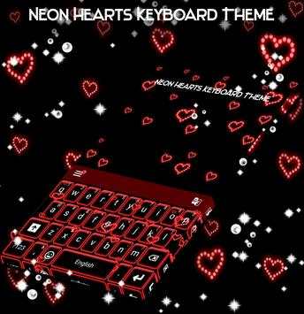 Neon Hearts Keyboard Theme screenshot 1