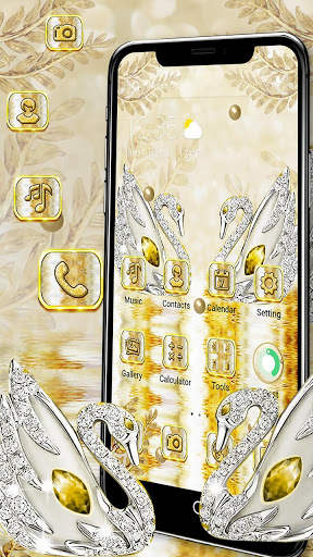 Golden Luxury Diamond Swan Theme screenshot 4