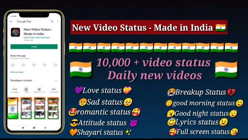 New Video Status 2020 For WhatsApp - Made in India screenshot 1