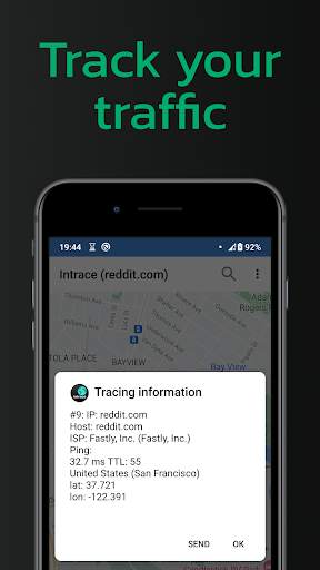 Intrace: Visual traceroute screenshot 3
