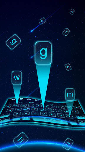 Neon Blue Keyboard Theme screenshot 3