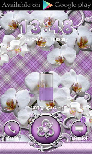 White Orchids Go Launcher theme screenshot 7