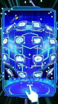 3D Sparkle Neon Cube Theme screenshot 2