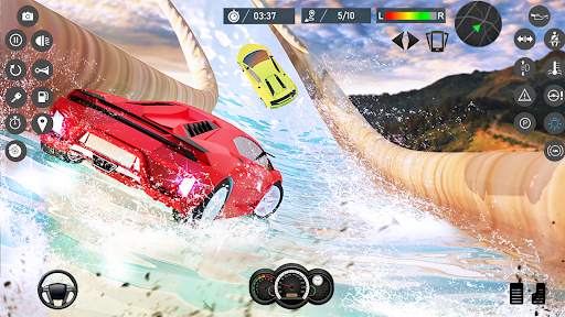 Water Slide Car Race games screenshot 1