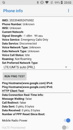 Mobile and Network info screenshot 1