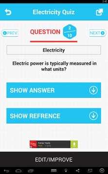 Electricity Quiz 3 تصوير الشاشة
