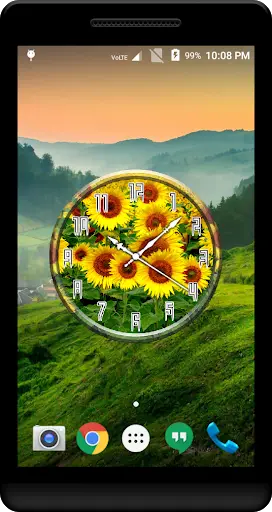 Sunflower Clock Live Wallpaper screenshot 2
