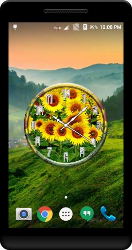 Sunflower Clock Live Wallpaper screenshot 2