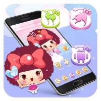 Pink Butterfly Cartoon Girl Cute Kitty Icon Theme on 9Apps
