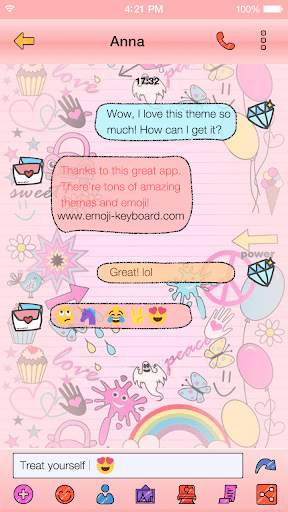 Pink Pop Emoji Keyboard Wallpaper स्क्रीनशॉट 2