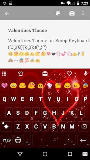 Valentines Emoji Keyboard Skin screenshot 1
