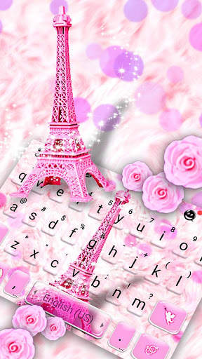 Pink Paris Tower Keyboard Tema screenshot 1