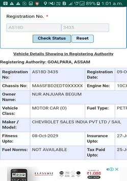 Indian Vehicle owner details screenshot 4