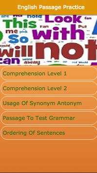 English Grammar Comprehension Passage Practice screenshot 1