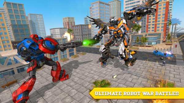US Police Transform Car Robot Unicorn Horse Game screenshot 2