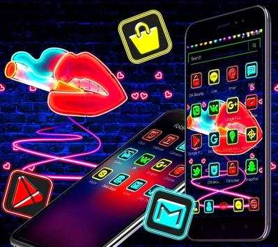 Neon Lips Launcher Theme💞 screenshot 3