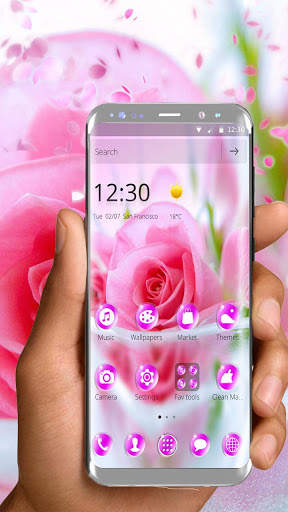 Pink Beautiful Rose Love Theme screenshot 4