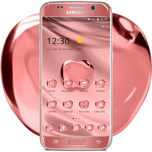 Rose Gold Color Crystal Apple Theme icon