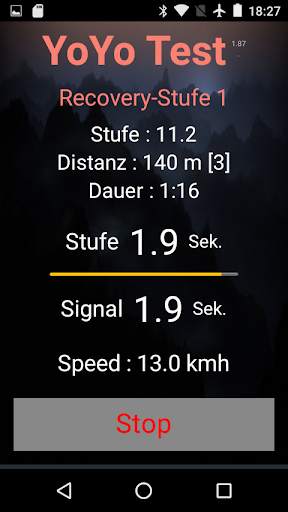Yo-Yo Intermittent Test screenshot 2