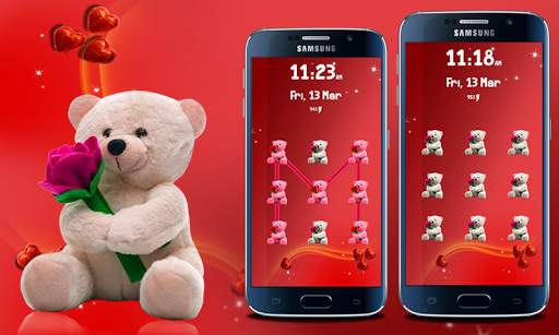 Teddy Bear Pattern Screen Lock 1 تصوير الشاشة