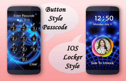 Neon Blue Lock Screen screenshot 1