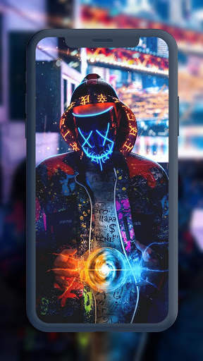 Neon Mask Wallpaper HD screenshot 2