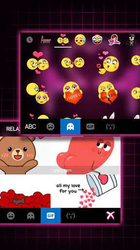 Pink Neon Heart Keyboard Theme screenshot 5