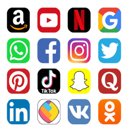 All social media and social network in one app icon