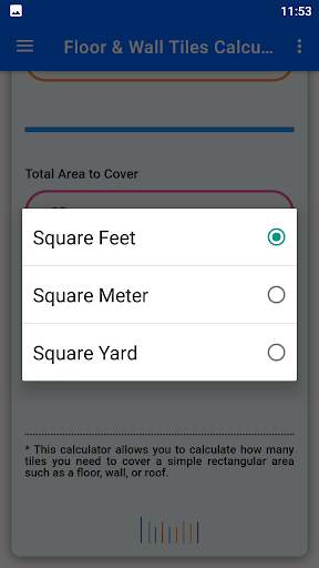 Floor & Wall Tiles Calculator скриншот 4
