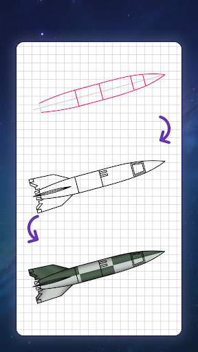 How to draw rockets, spaceship screenshot 6