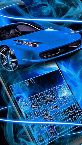 Dynamic Blue Car Keyboard Theme screenshot 1