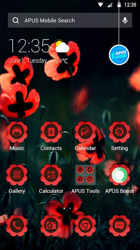Rote Blume-APUS Launcher theme screenshot 1