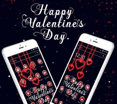 Valentine Day Red and Black Heart Theme 💞 screenshot 1