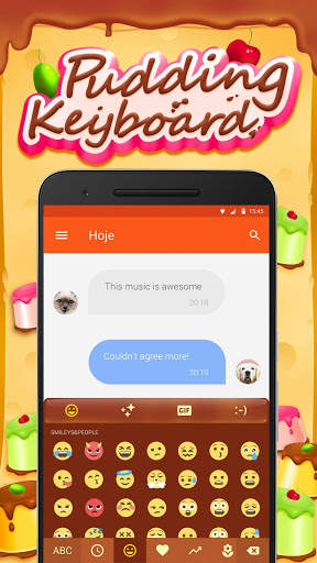 Pudding Emoji Keyboard Theme screenshot 2