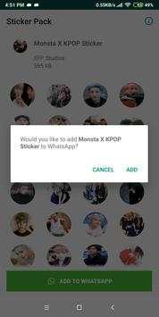 Monsta X Sticker for WhatsApp - WAStickerApps KPOP screenshot 3