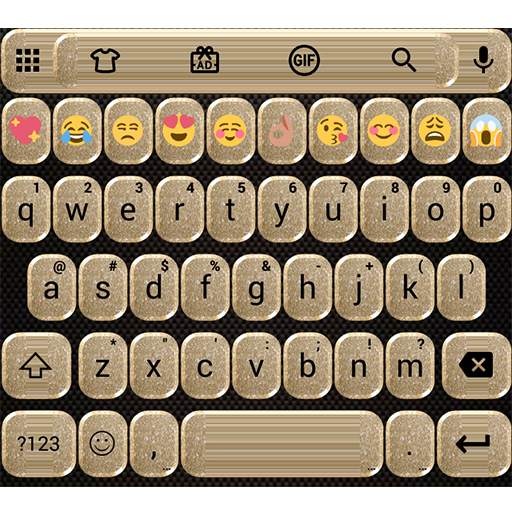 Glitter Gold Emoji Keyboard 100