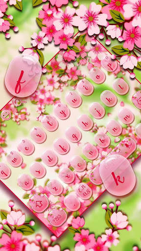 Pink Summer Flower Keyboard screenshot 1