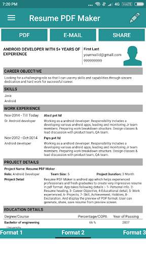 Resume PDF Maker / CV Builder screenshot 2