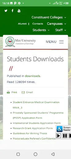 Moi University Student App скриншот 7