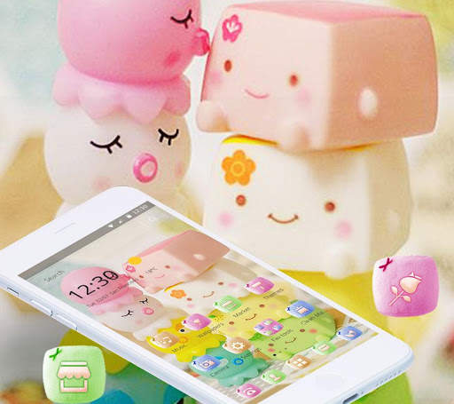 Cute Colorful Sweet Marshmallow Theme 1 تصوير الشاشة