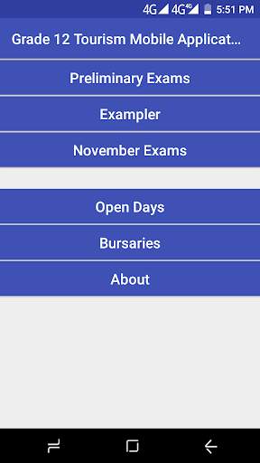 Grade 12 Tourism Mobile Application screenshot 1